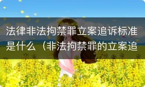 法律非法拘禁罪立案追诉标准是什么（非法拘禁罪的立案追诉标准）