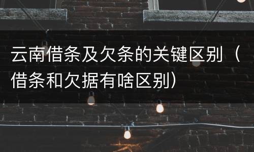 云南借条及欠条的关键区别（借条和欠据有啥区别）