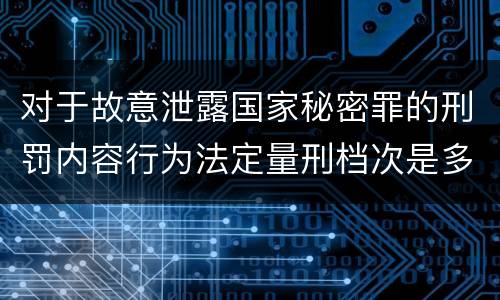 对于故意泄露国家秘密罪的刑罚内容行为法定量刑档次是多少