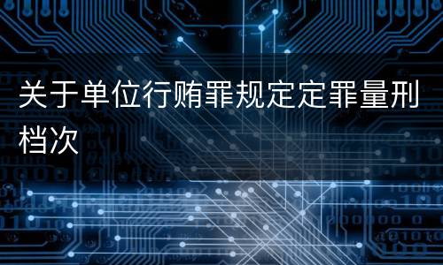 关于单位行贿罪规定定罪量刑档次