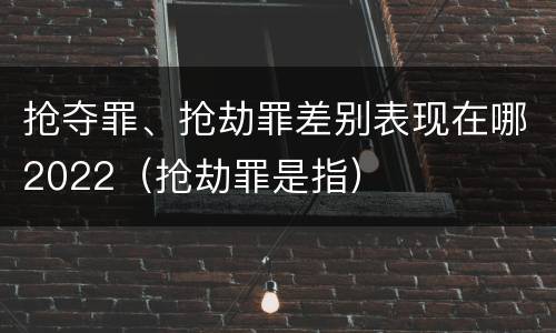 抢夺罪、抢劫罪差别表现在哪2022（抢劫罪是指）