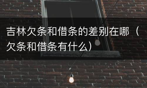 吉林欠条和借条的差别在哪（欠条和借条有什么）