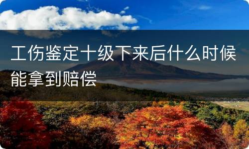 工伤鉴定十级下来后什么时候能拿到赔偿