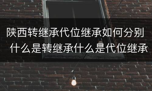 陕西转继承代位继承如何分别 什么是转继承什么是代位继承