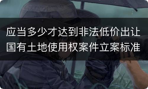 应当多少才达到非法低价出让国有土地使用权案件立案标准