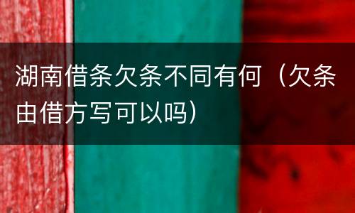 湖南借条欠条不同有何（欠条由借方写可以吗）