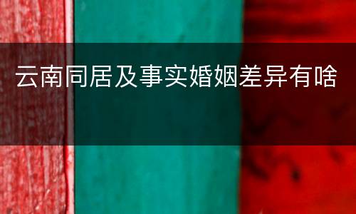 云南同居及事实婚姻差异有啥