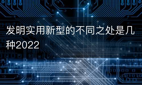 发明实用新型的不同之处是几种2022