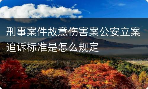 刑事案件故意伤害案公安立案追诉标准是怎么规定