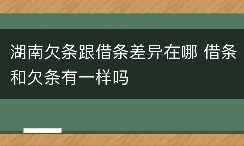 湖南欠条跟借条差异在哪 借条和欠条有一样吗