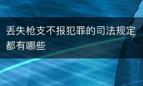 丢失枪支不报犯罪的司法规定都有哪些