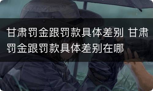 甘肃罚金跟罚款具体差别 甘肃罚金跟罚款具体差别在哪