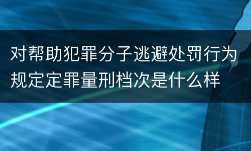 对帮助犯罪分子逃避处罚行为规定定罪量刑档次是什么样