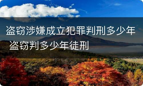 盗窃涉嫌成立犯罪判刑多少年 盗窃判多少年徒刑