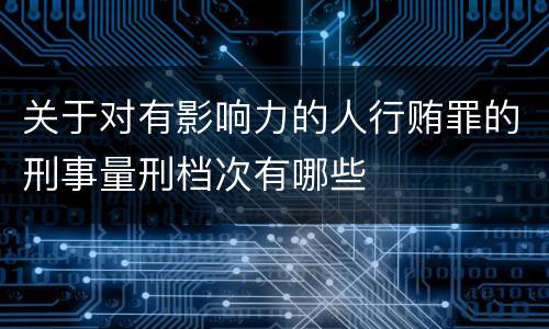 关于对有影响力的人行贿罪的刑事量刑档次有哪些