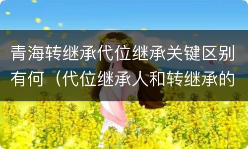 青海转继承代位继承关键区别有何（代位继承人和转继承的区别）