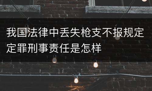 我国法律中丢失枪支不报规定定罪刑事责任是怎样