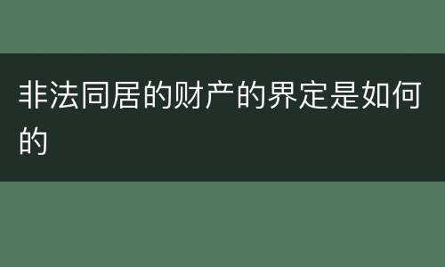非法同居的财产的界定是如何的