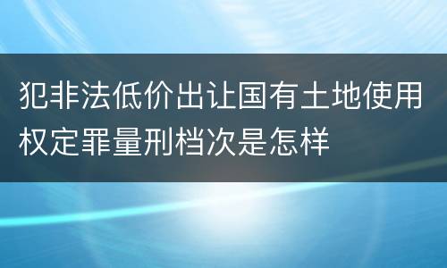 犯非法低价出让国有土地使用权定罪量刑档次是怎样