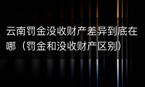 云南罚金没收财产差异到底在哪（罚金和没收财产区别）