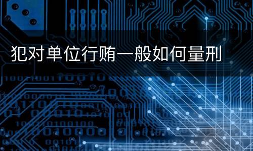 犯对单位行贿一般如何量刑