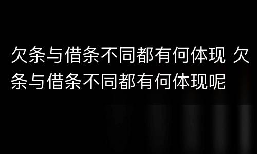 欠条与借条不同都有何体现 欠条与借条不同都有何体现呢