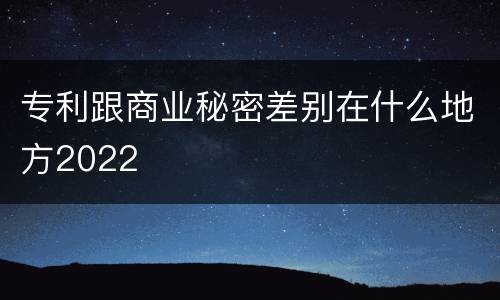 专利跟商业秘密差别在什么地方2022
