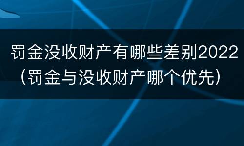 罚金没收财产有哪些差别2022（罚金与没收财产哪个优先）