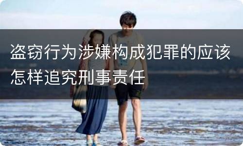 盗窃行为涉嫌构成犯罪的应该怎样追究刑事责任