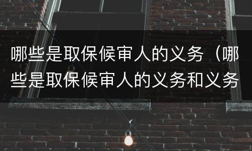 哪些是取保候审人的义务（哪些是取保候审人的义务和义务）