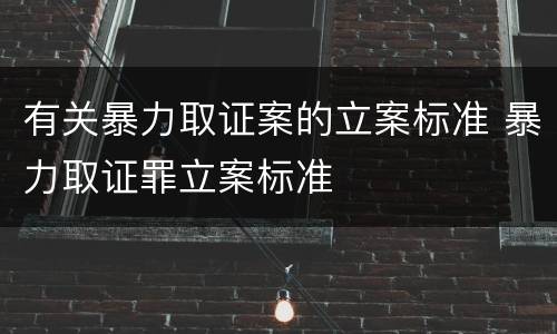 有关暴力取证案的立案标准 暴力取证罪立案标准