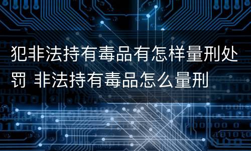 犯非法持有毒品有怎样量刑处罚 非法持有毒品怎么量刑