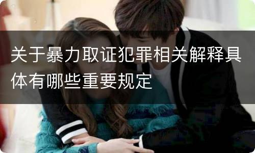 关于暴力取证犯罪相关解释具体有哪些重要规定
