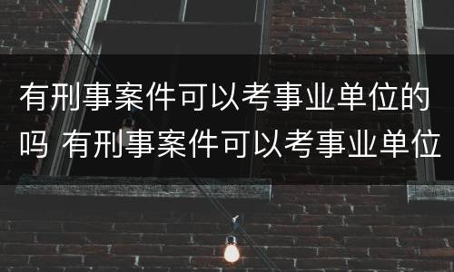 有刑事案件可以考事业单位的吗 有刑事案件可以考事业单位的吗