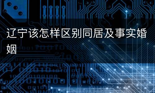 辽宁该怎样区别同居及事实婚姻