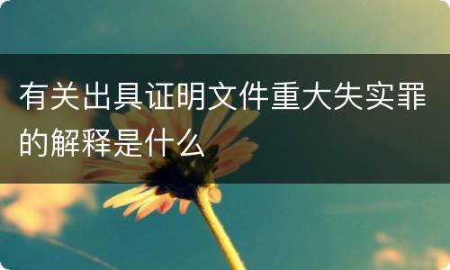 有关出具证明文件重大失实罪的解释是什么