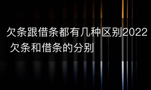 欠条跟借条都有几种区别2022 欠条和借条的分别