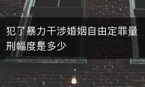 犯了暴力干涉婚姻自由定罪量刑幅度是多少