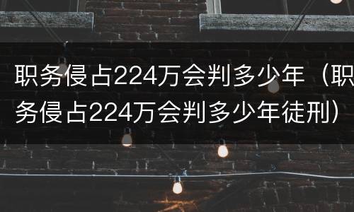 职务侵占224万会判多少年（职务侵占224万会判多少年徒刑）