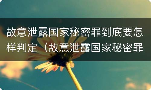 故意泄露国家秘密罪到底要怎样判定（故意泄露国家秘密罪到底要怎样判定犯罪）