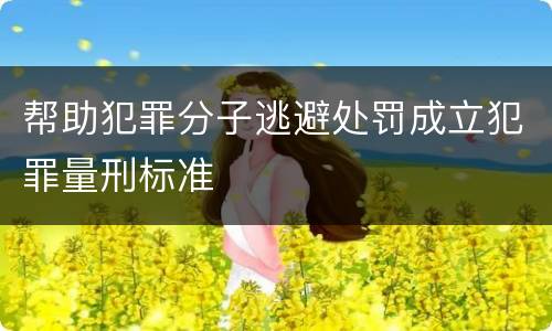 帮助犯罪分子逃避处罚成立犯罪量刑标准