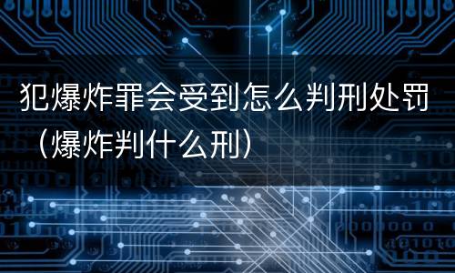 犯爆炸罪会受到怎么判刑处罚（爆炸判什么刑）