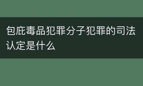包庇毒品犯罪分子犯罪的司法认定是什么