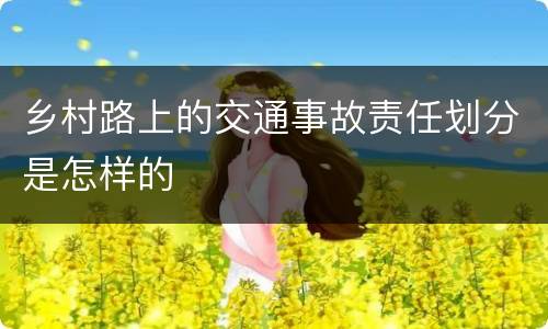 乡村路上的交通事故责任划分是怎样的